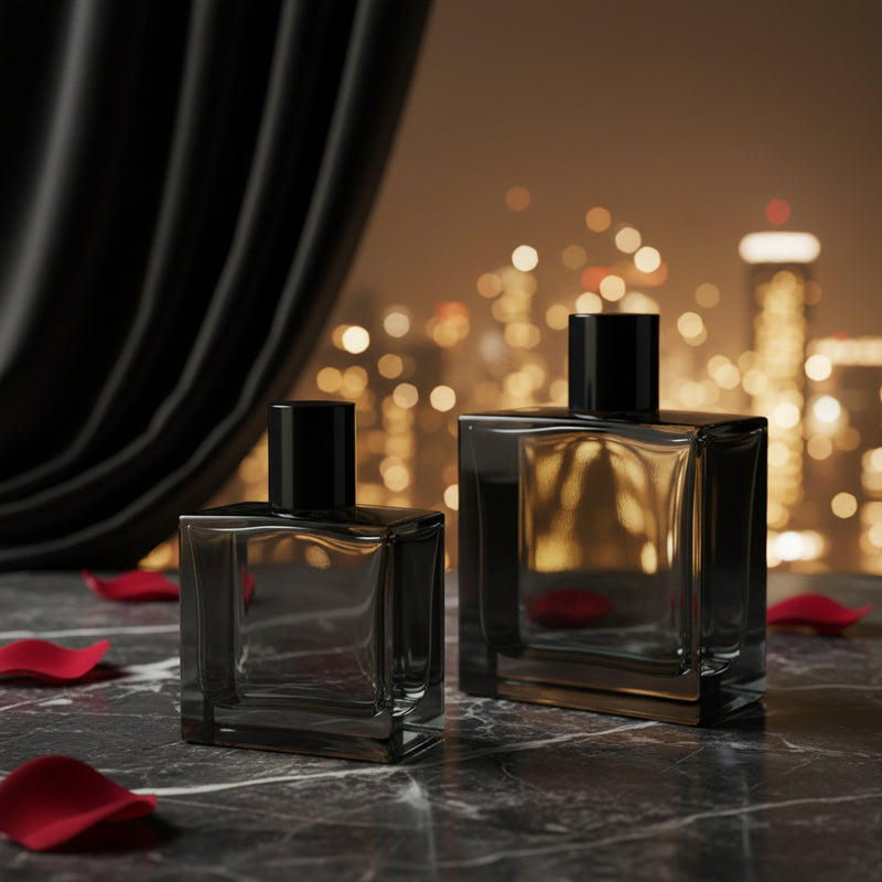 Portable Bright Black Cover Glass Perfume